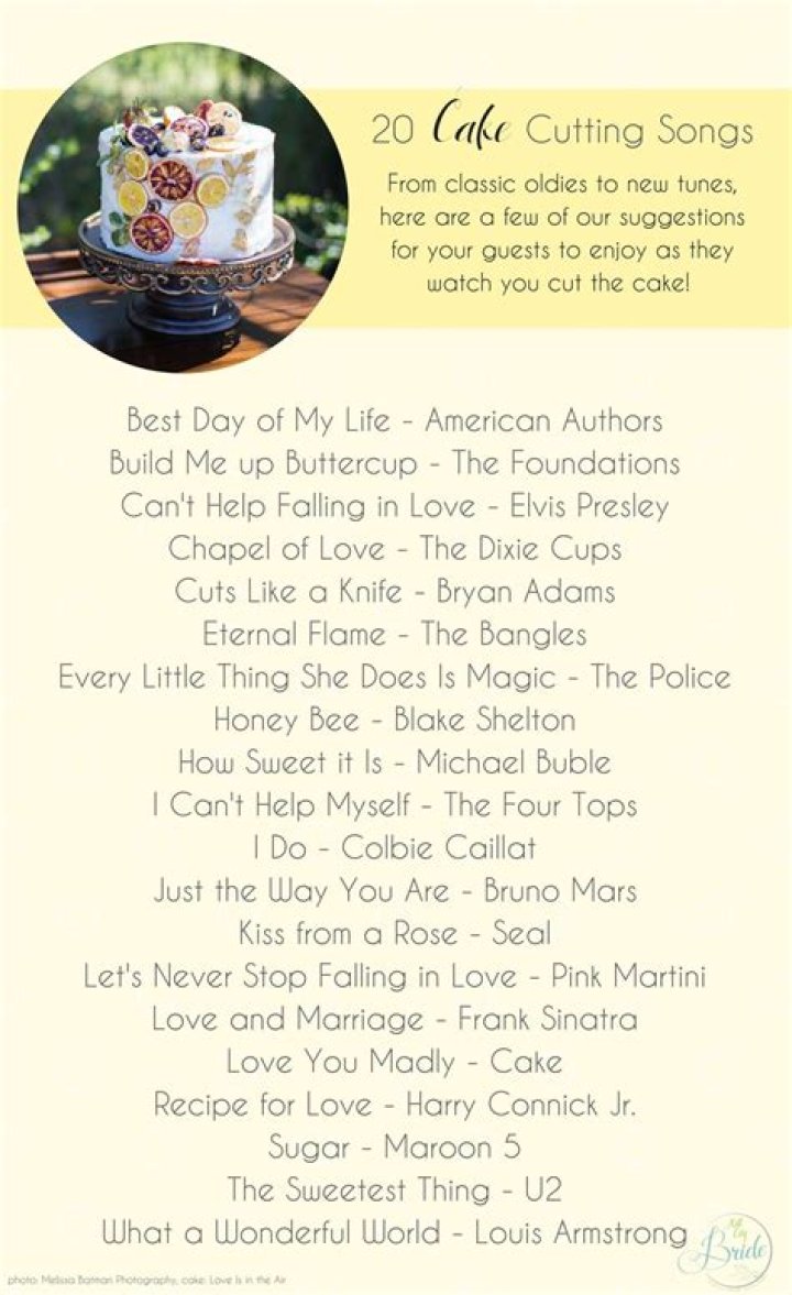 Perfect Songs For An Unforgettable Wedding Cake Cutting Moment